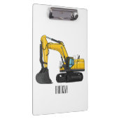 Crawler excavator cartoon illustration クリップボード (右)