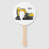 Crawler excavator cartoon illustration ハンドファン (裏面)