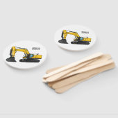 Crawler excavator cartoon illustration ハンドファン (組立なし)