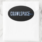 Crawlspace楕円ステッカー – 光沢 楕円形シール (バッグ)