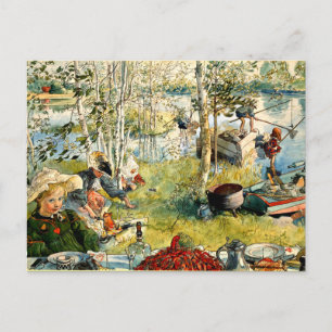 Cray魚釣り、素晴らしArt by Carl Larsson ポストカード