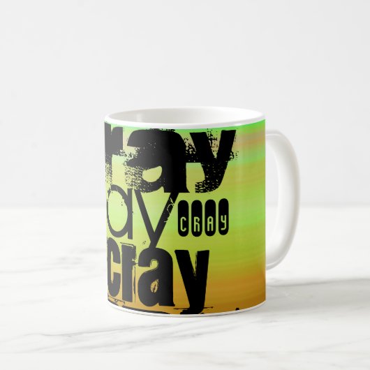 Cray; 鮮やかな緑、オレンジ、及び黄色 コーヒーマグカップ (正面右)