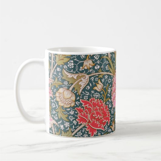 Cray - Art nouveau floral print by William Morris コーヒーマグカップ (左)
