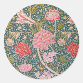 Cray - Art nouveau floral print by William Morris ラウンドシール