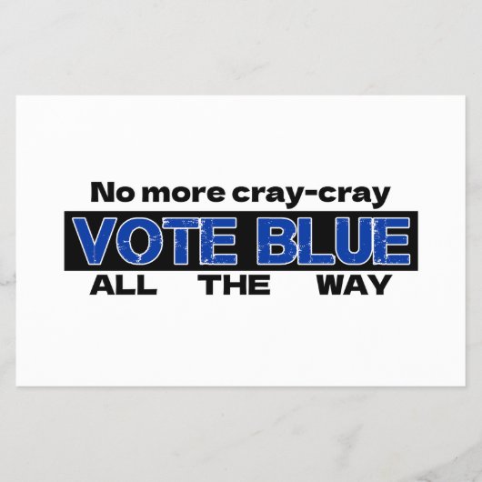 Cray Cray Vote Blueを最後まで無効にする チラシ (正面)