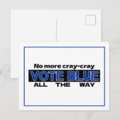 Cray Cray Vote Blueを最後まで無効にする ポストカード (正面/裏面)