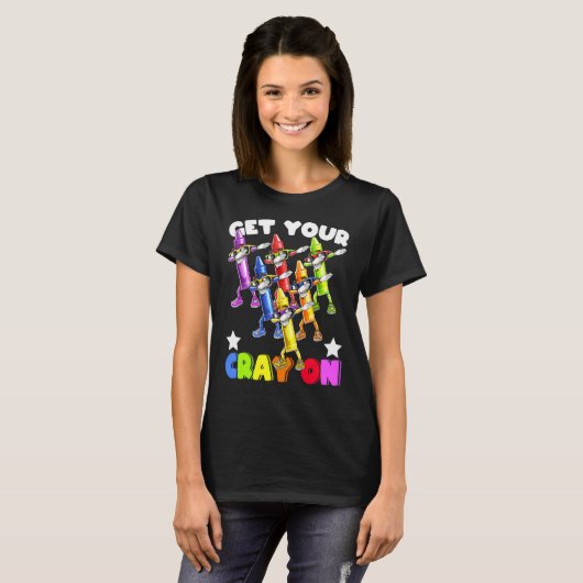 Cray On Dabbing Crayons新学期St Tシャツ (正面フル)