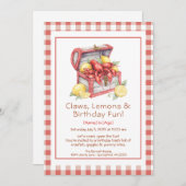 Crayfish & Lemon Treasure Chest Birthday  招待状 (正面/裏面)