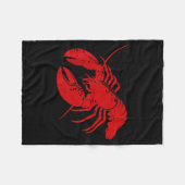 Crayfish Lobster Red Silhouette Crawfish Men Women フリースブランケット (正面(横))