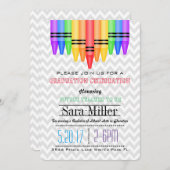 Crayolaの虹の先生の卒業の招待状 招待状 (正面/裏面)
