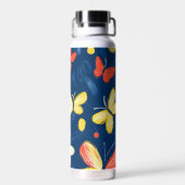 Crayon and Butterfly Flowers ウォーターボトル (背面)