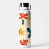Crayon and Butterfly Flowers ウォーターボトル (背面)