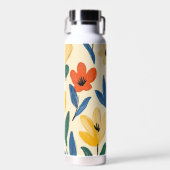 Crayon and Butterfly Flowers ウォーターボトル (正面)