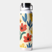 Crayon and Butterfly Flowers ウォーターボトル (背面)