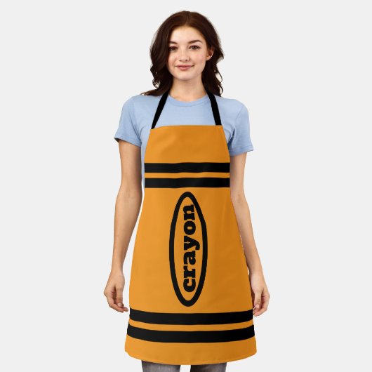 Crayon Apron Family & Group Costumes - Orange エプロン (着用した状態)