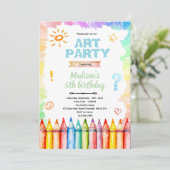 Crayon Art birthday Party Invitation 招待状 (スタンド正面)