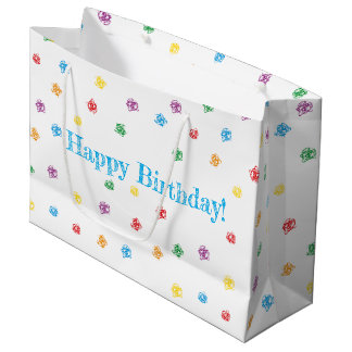 Crayon bolsa regalo "Happy Birthday" ラージペーパーバッグ