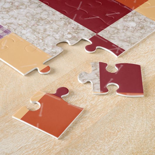 Crayon Box Patchwork Print ジグソーパズル (側面)