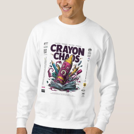 Crayon Chaos Art – Trippy Melting Crayon Streetwea スウェットシャツ (正面)