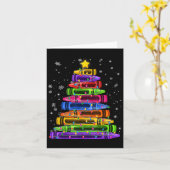 Crayon Christmas Tree Lights School Teacher Studen カード (黄色い花)