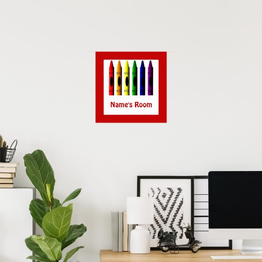 Crayon Kids Room Red Crayons Poster Template ポスター (ホームオフィス)