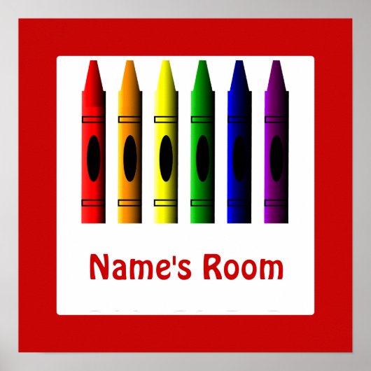 Crayon Kids Room Red Crayons Poster Template ポスター (正面)