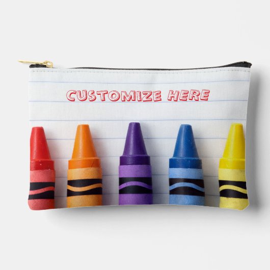 Crayon Notebook Paper Zippered Pouch アクセサリーポーチ (正面)