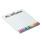 Crayon Notepad,先生メモ帳,名パーソナライズされた前 ノートパッド (アングル)