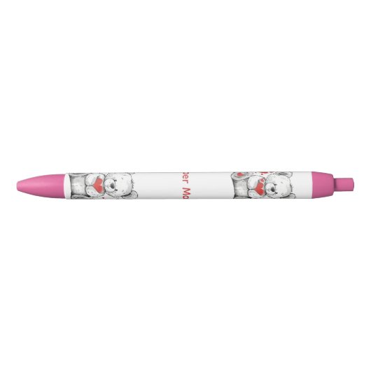 crayon nounours d'amour  赤ボールペン (正面)