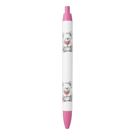crayon nounours d'amour  黒ボールペン (正面縦)
