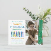 Crayon Photo Preschool Graduation Invitation 招待状 (スタンド正面)