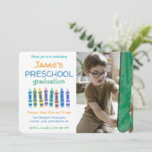 Crayon Photo Preschool Graduation Invitation 招待状 (スタンド正面)