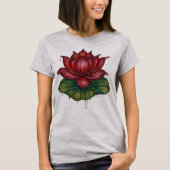 Crayon Style Lotus Flower Women’s Tシャツ (正面)