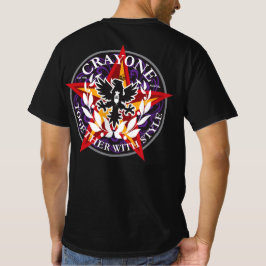 Crayone CrossCan bwロゴ前面およびカラーロゴ背面 Tシャツ