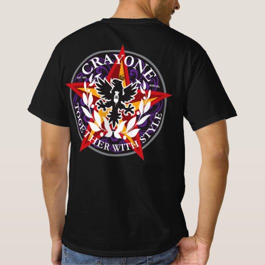 Crayone CrossCan bwロゴ前面およびカラーロゴ背面 Tシャツ (裏面)