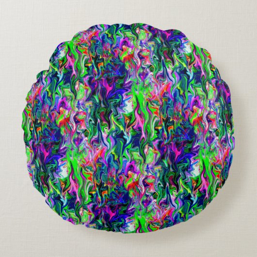 Crazee Squiggly Garden.... ラウンドクッション (正面)