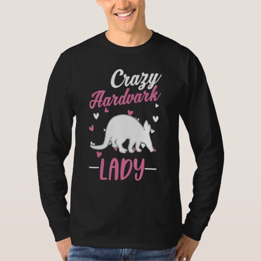 Crazy Aardvark Lady Aardvark Girl Tシャツ (正面)