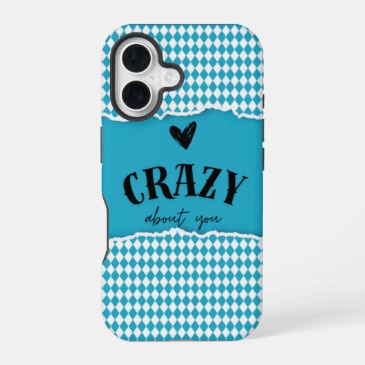 Crazy About You – ティールハートiPhoneケース iPhone 16ケース (裏面)