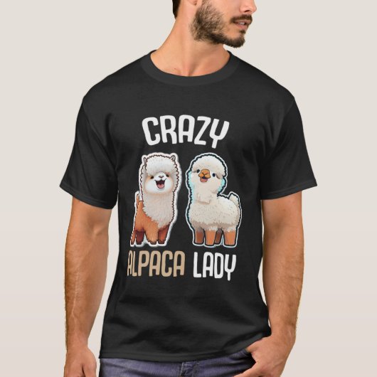 Crazy Alpaca Lady Women s Cute Alpaca Lama Zoo 1 Tシャツ (正面)