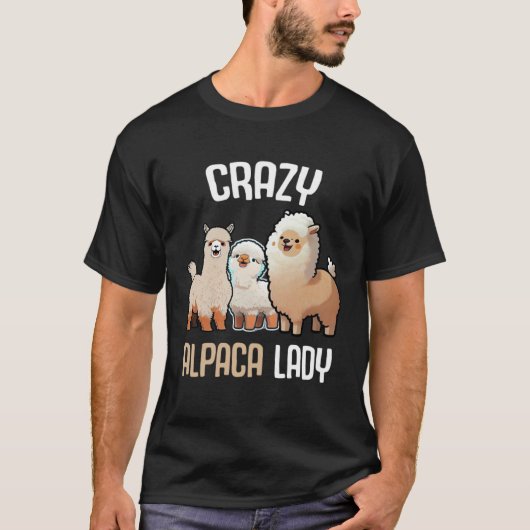 Crazy Alpaca Lady Women s Cute Alpaca Lama Zoo 2 Tシャツ (正面)