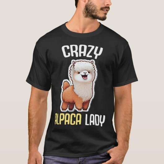 Crazy Alpaca Lady Women s Cute Alpaca Lama Zoo  7 Tシャツ (正面)