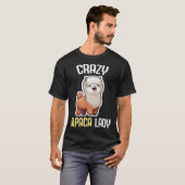 Crazy Alpaca Lady Women s Cute Alpaca Lama Zoo  7 Tシャツ (正面フル)