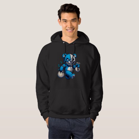 Crazy Blue Bear Hoodie パーカ (正面フル)