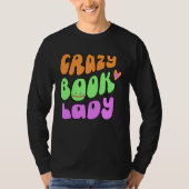 crazy book lady lover tシャツ (正面)