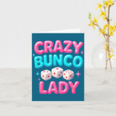 Crazy Bunco Lady Funny Bunco Dice Game Night Women カード (黄色い花)