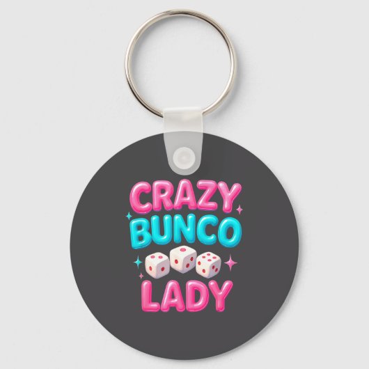 Crazy Bunco Lady Funny Bunco Dice Game Night Women キーホルダー (正面)