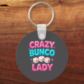 Crazy Bunco Lady Funny Bunco Dice Game Night Women キーホルダー (正面)