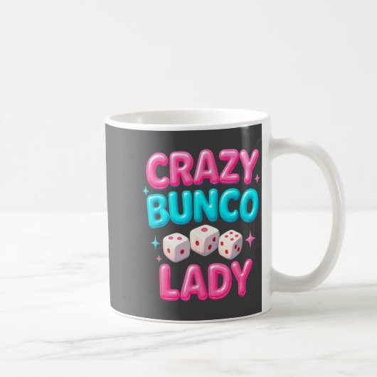 Crazy Bunco Lady Funny Bunco Dice Game Night Women コーヒーマグカップ (右)
