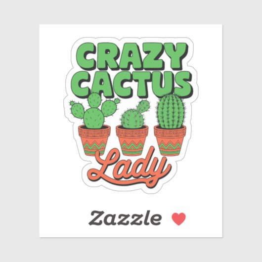 Crazy Cactus Lady – Plant Mom Gift シール (シート)