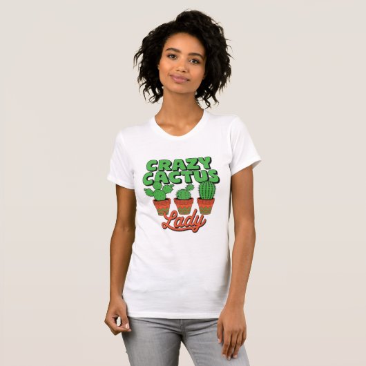 Crazy Cactus Lady – Plant Mom Gift Tシャツ (正面フル)